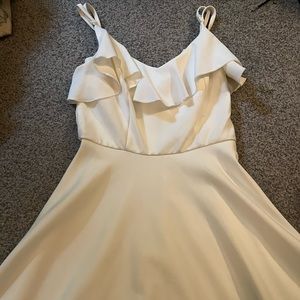 White altar’d state mid-thigh dress